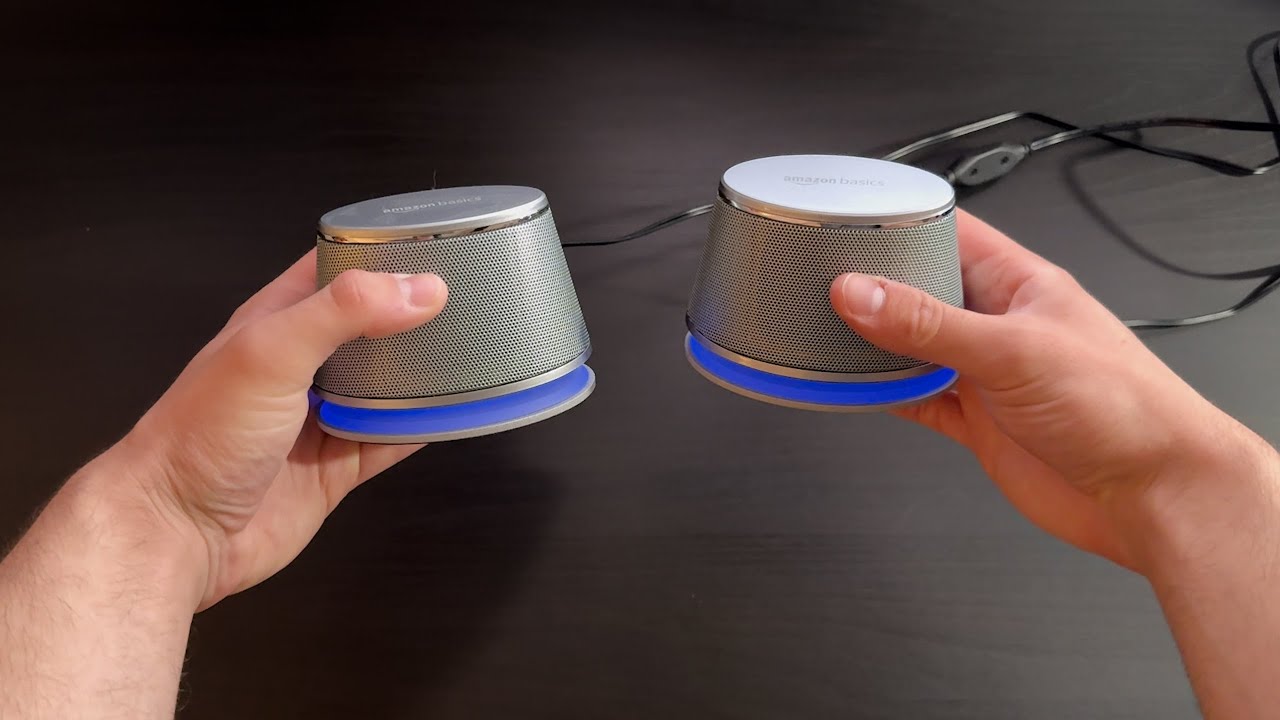 The Amazon Basics Stereo 2.0 Speakers are surprisingly good...