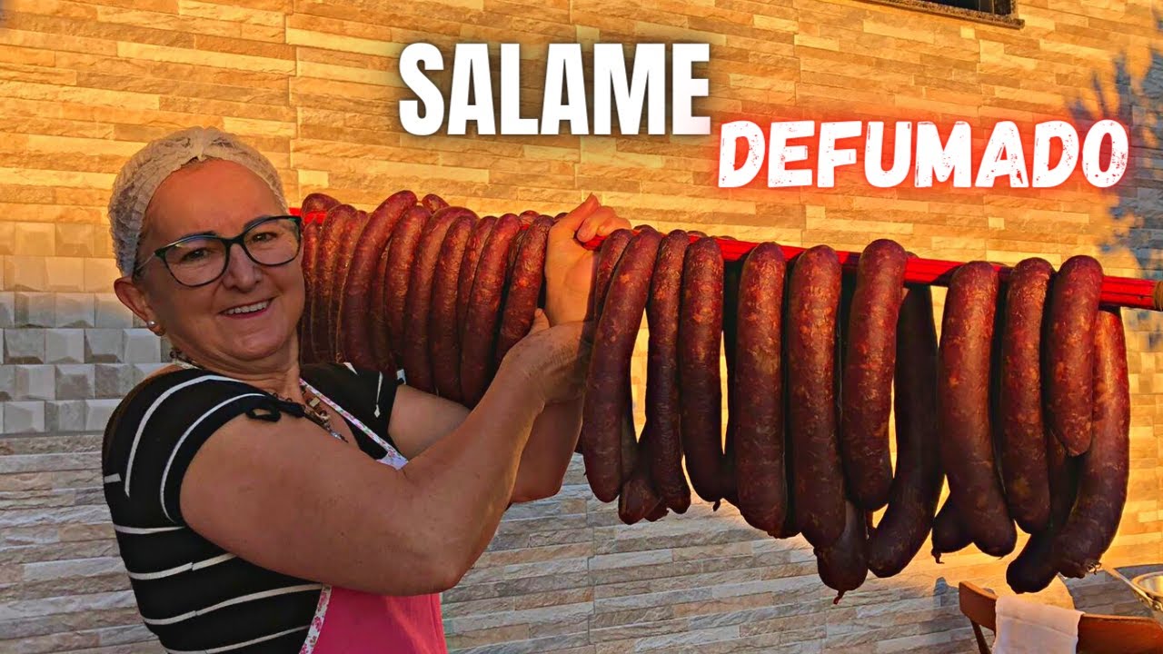 RECEITA FÁCIL DE SALAME COLONIAL- APRENDA A FAZER SALAME CASEIRO DEFUMADO!