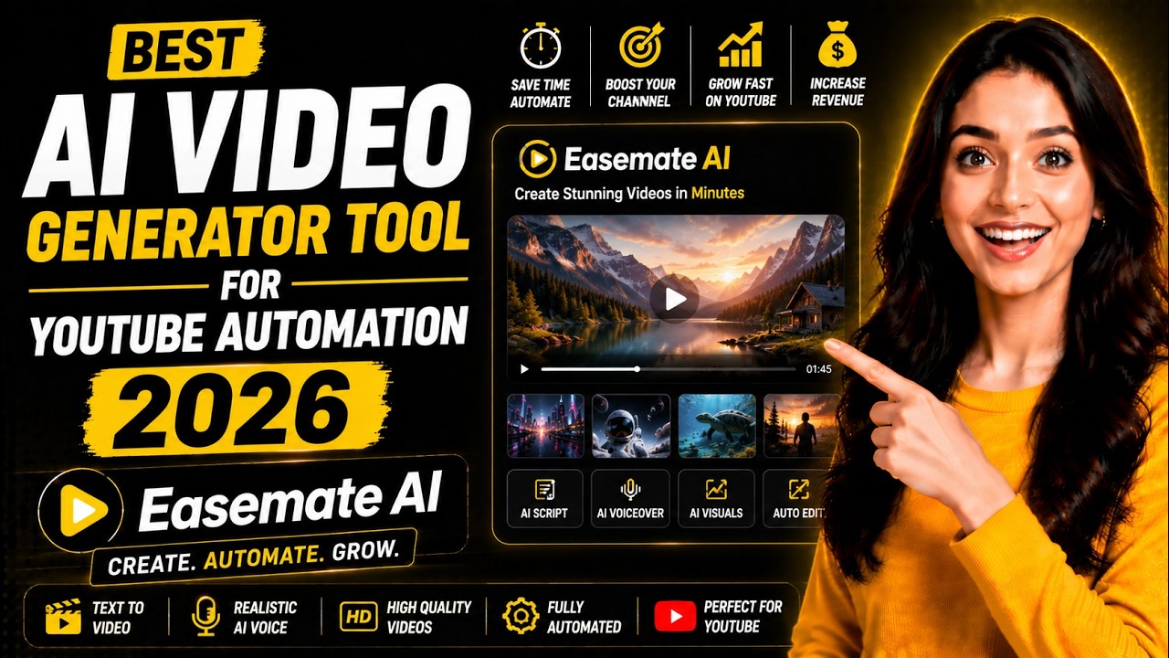 Best AI Video Generator Tool For YouTube Automation 2026 Easemate AI
