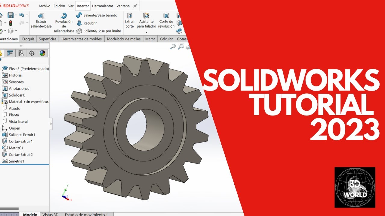 ✅ Tutorial SolidWorks 2023 | Engranaje | Spur Gear | Principiantes