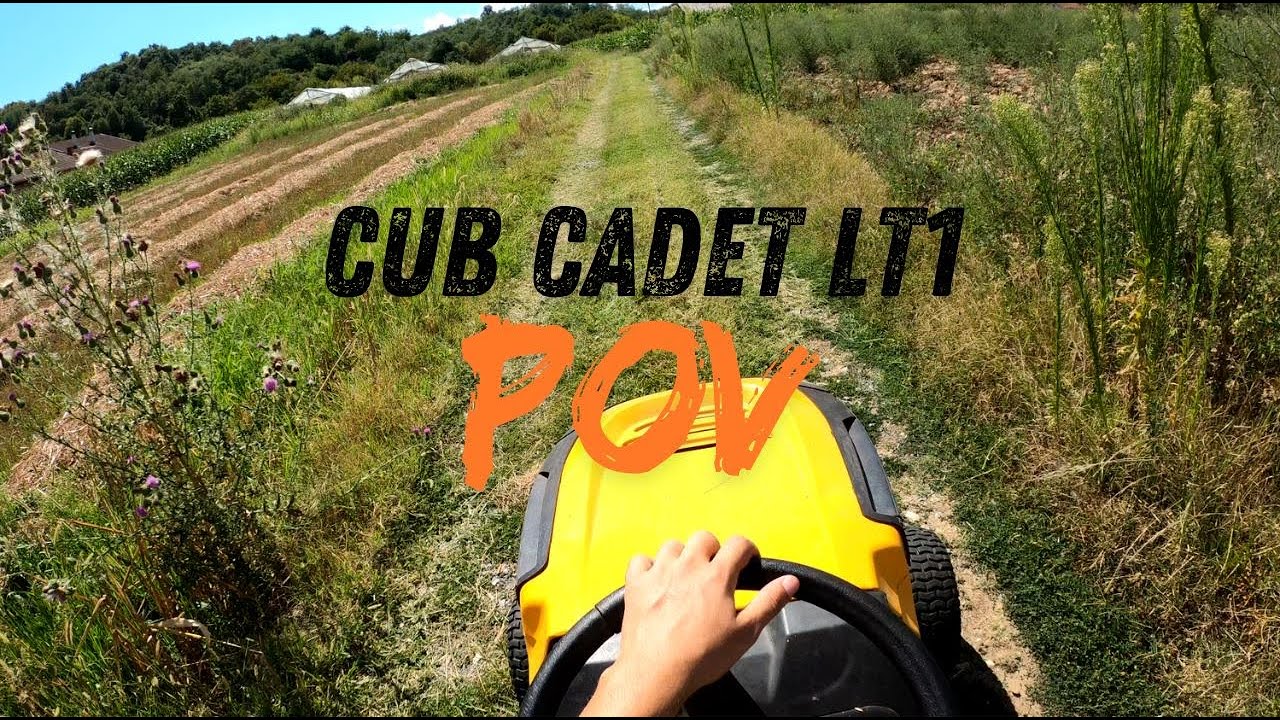 MOWING HILL ROAD ON A BEAUTIFUL LANDSCAPE - CUB CADET LT1 (4K)