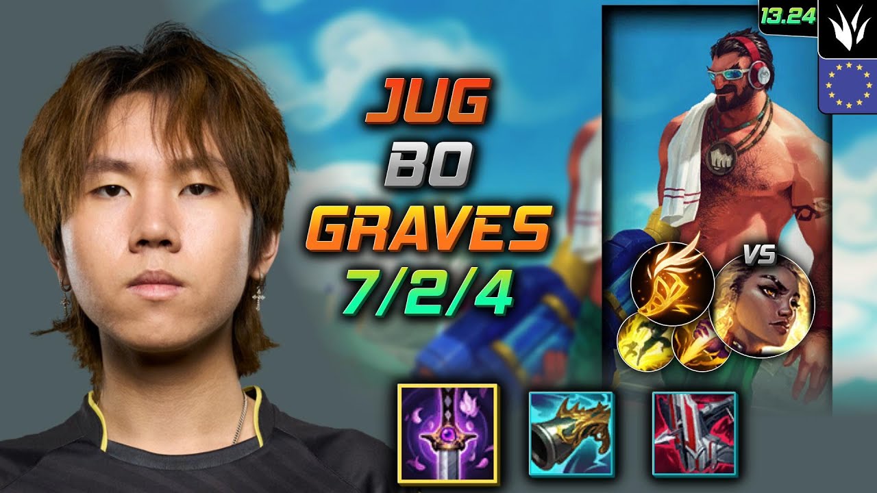 Graves Jungle Build Bo Youmuu's Ghostblade Fleet Footwork - LOL EUW GrandMaster Patch 13.24