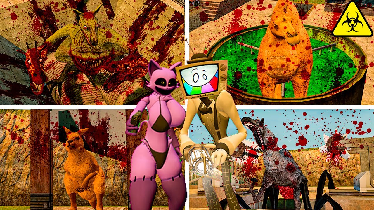 WHAT IF TORTURE COMBINATION OF ZOOCHOSIS GIRAFFE & KANGAROO MONSTER WITH FRIENDS IN GARRY'S MOD!