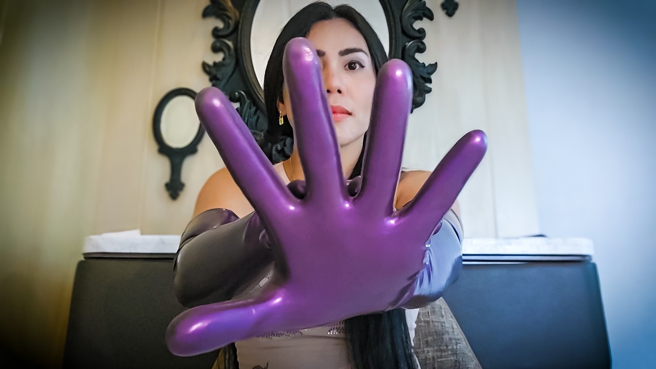 ASMR with LONG LATEX GLOVES
