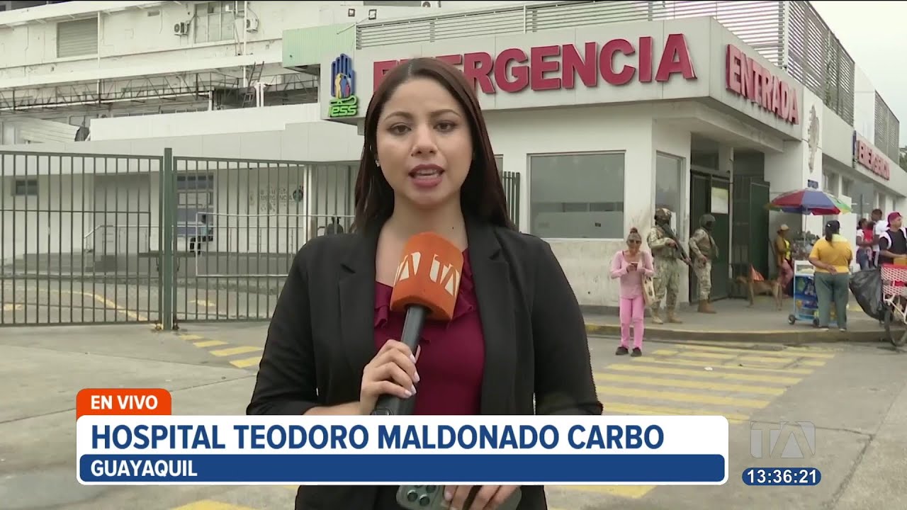 Militares resguardan el Hospital Teodoro Maldonado Carbo en Guayaquil