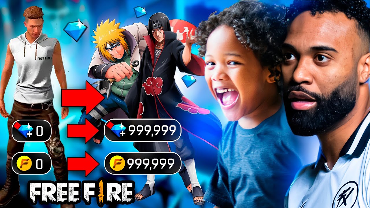 REALIZEI O SONHO DE UMA CRIANÇA NO FREE FIRE E COMPREI TUDO! EVENTO DO NARUTO!
