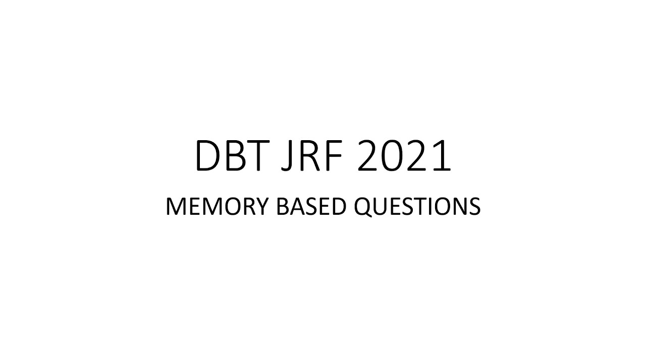 DBT JRF 2021