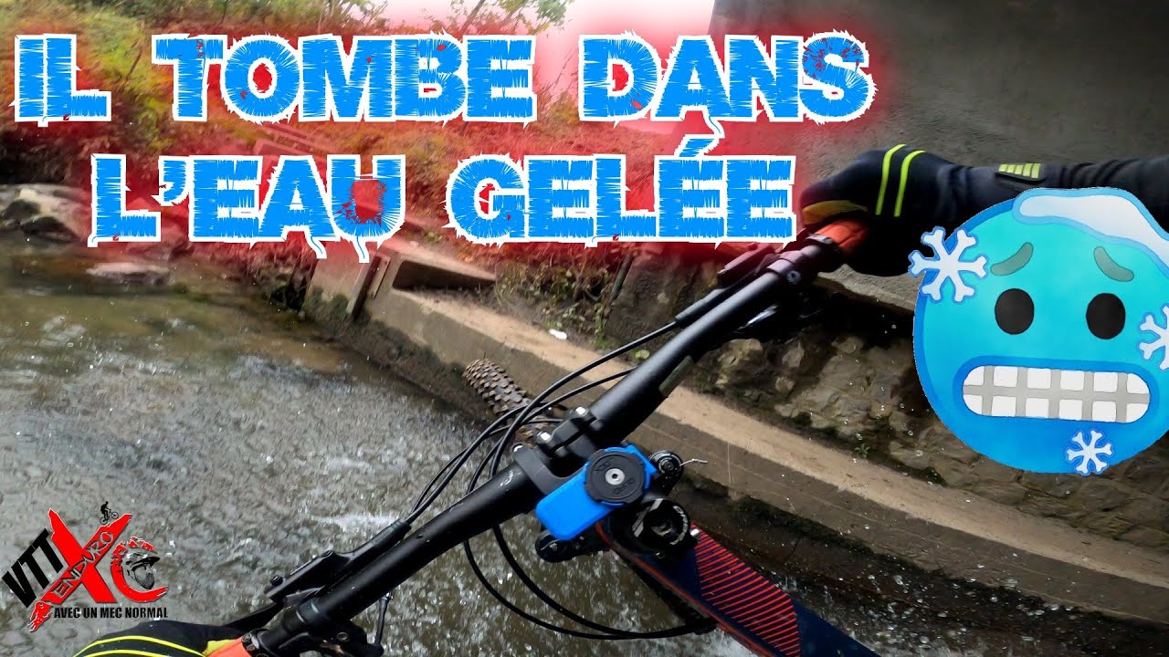 VTT Il tombe dans l'eau gelée !