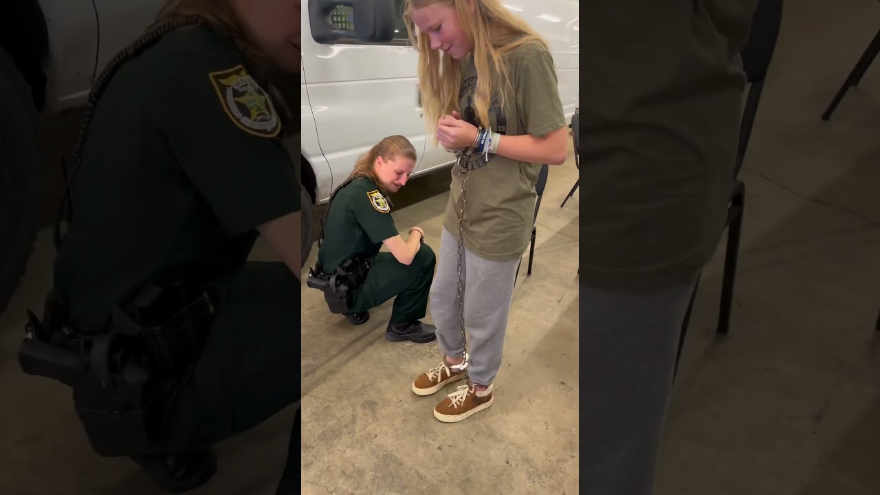 My baby&rsquo;s #handcuffed ! She got #arrested &hellip;at #cops #camp !!! 😂 #OCSO #YouthWeek