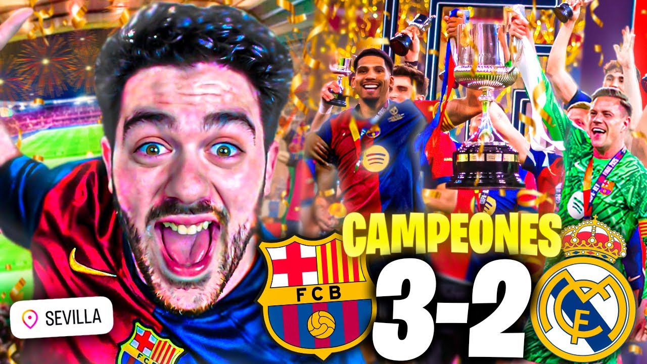 REACCION al FC BARCELONA 3-2 REAL MADRID ¡¡CAMPEONES DE LA COPA DEL REY!! - EL MEJOR DIA DE MI VIDA