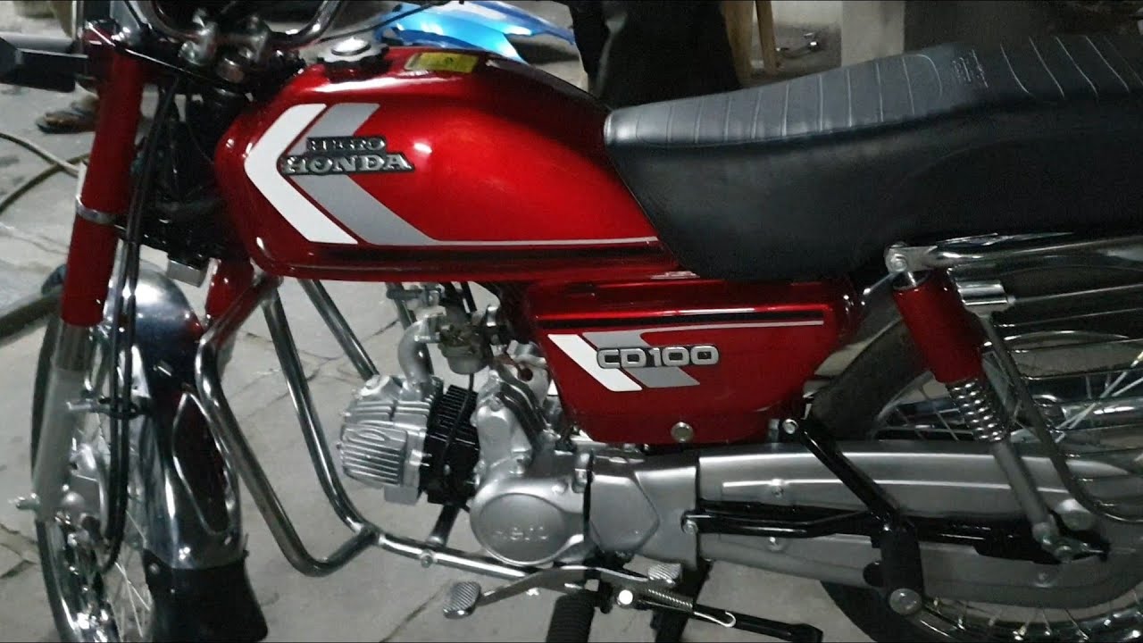 Hero Honda CD100 Red 🔴Color Original Look✨ Self Start.