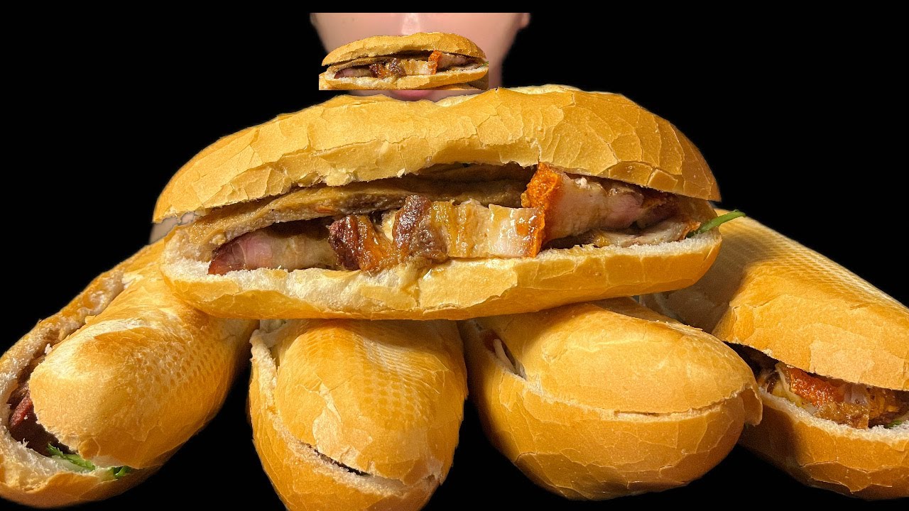 ASMR MUKBANG/Eat roasted pork sandwiches and fish cakes