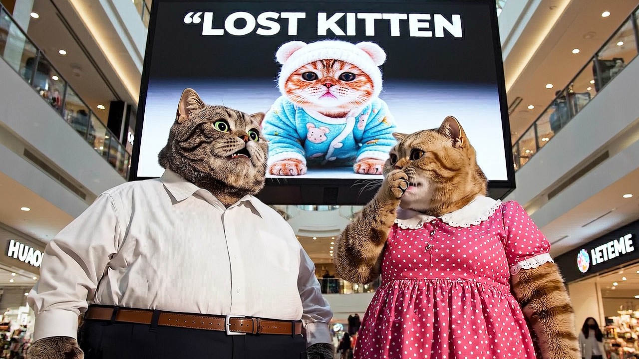 Ginger Kitten Gets Lost in the Mall 😱 | What Mama and Papa Cat Did Next Surprised Everyone 🏬💛