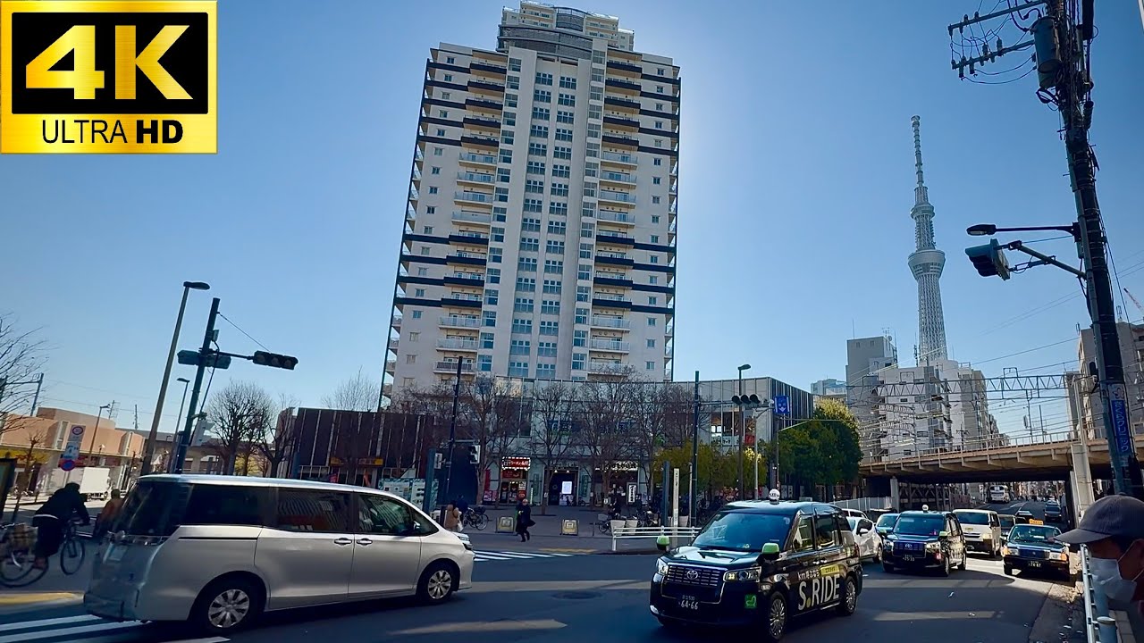 [4K HDR]Tokyo Walk near Skytree (Hikifune) - Japan 曳舟駅