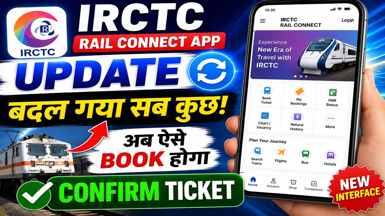 IRCTC Rail Connect App New Update | how to update irctc app and book ticket
