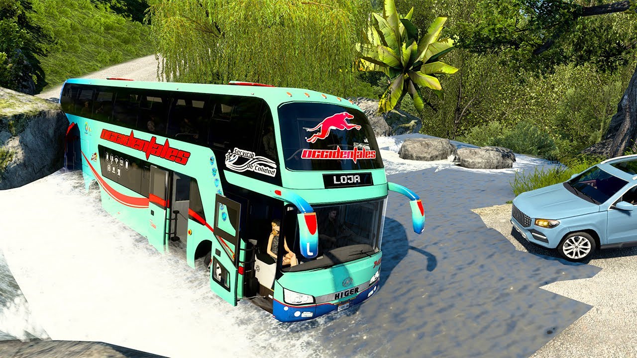 Cruzamos Un Rio ECUADOR BUS DOBLE PISO - American Truck Simulator Mods 1.47