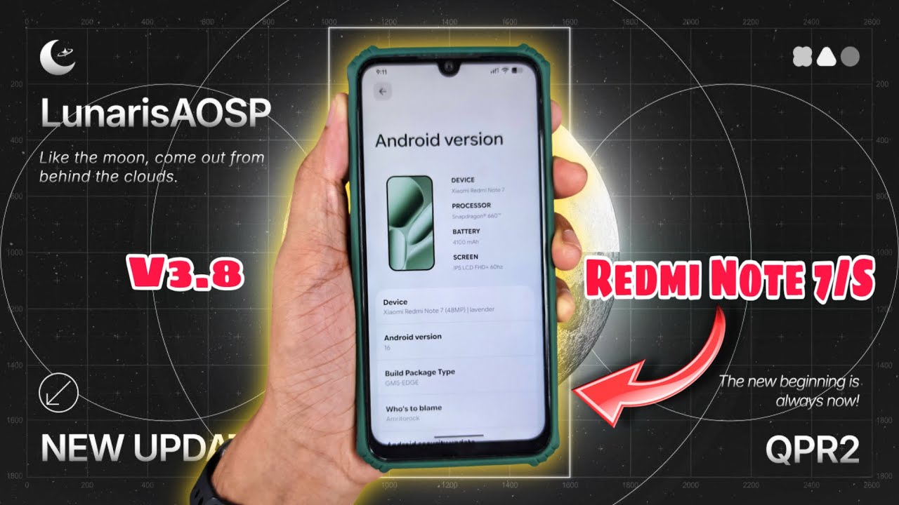 Обзор Lunaris OS 3.8 Android 16 QPR2 | Redmi Note 7 Кастомное ПЗУ