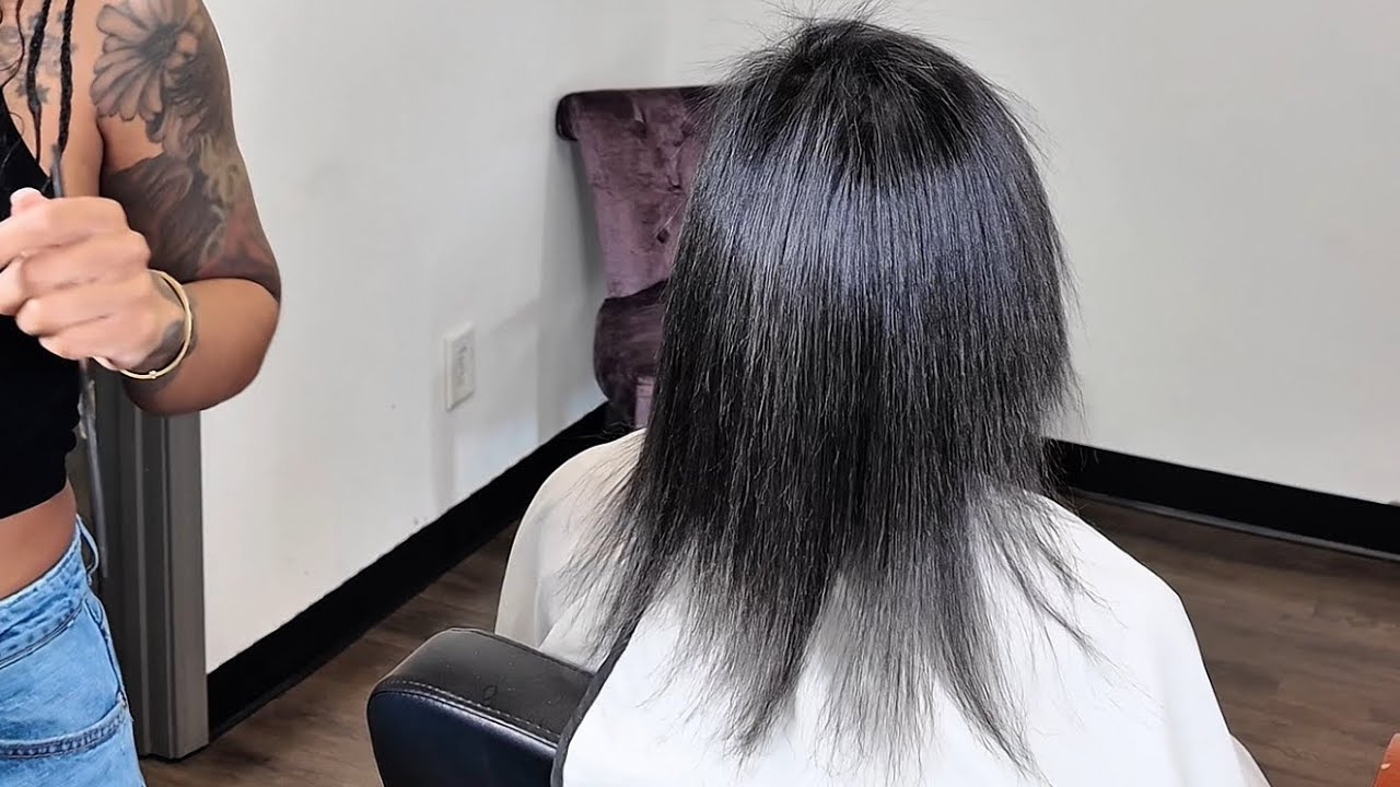 My clients hair after 4 years in college 😱