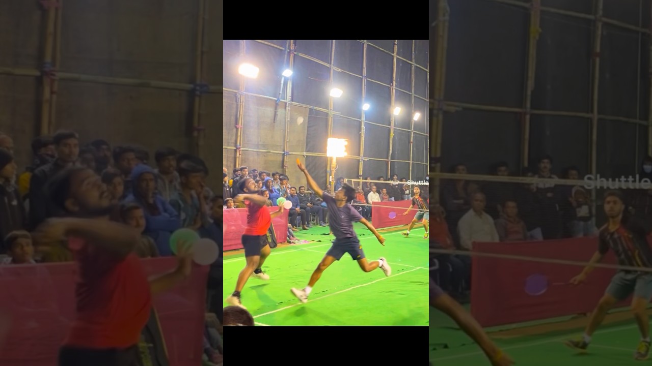 A great rally after the racket broke #shuttlershubho #badmintonmatch #trickshots #smash
