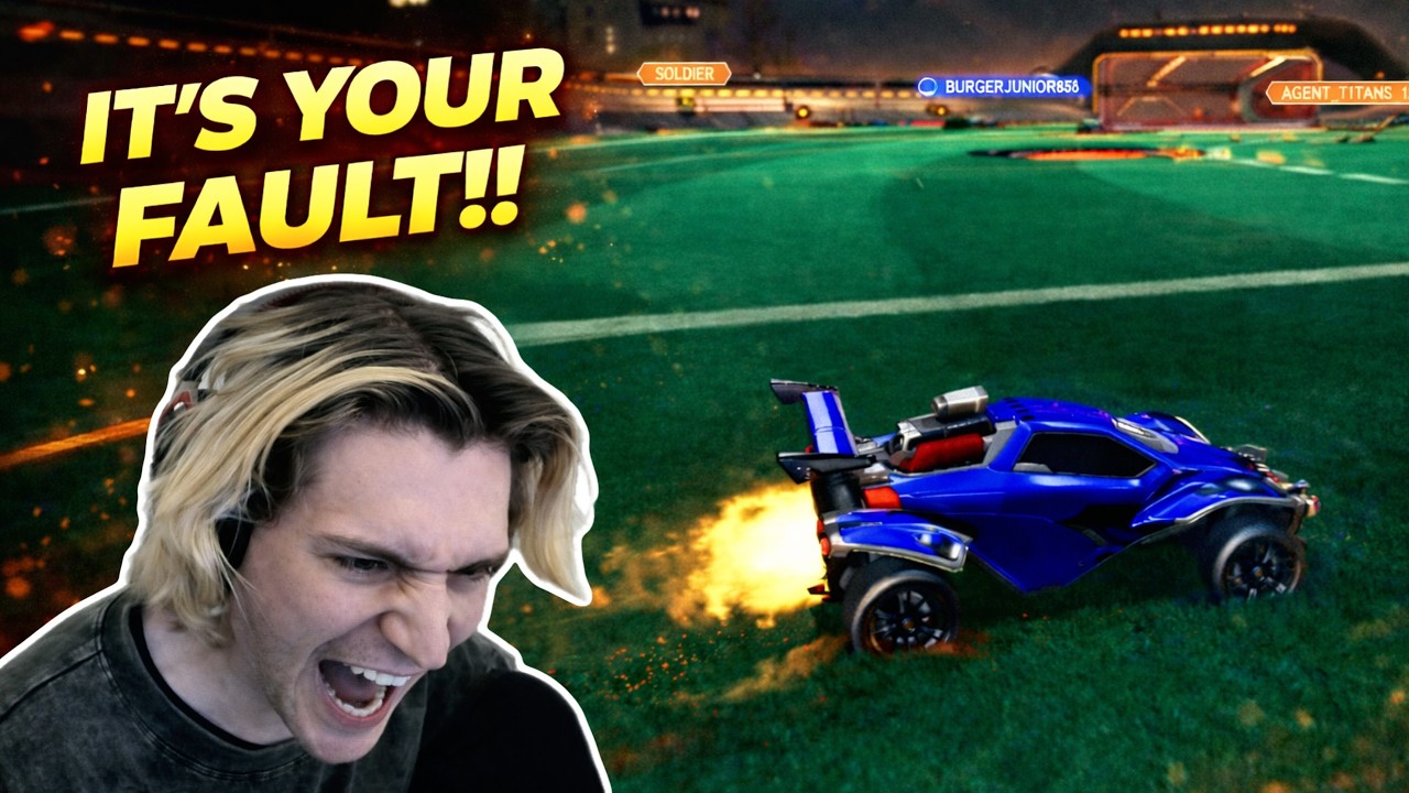 xQc CAN'T STOP BLAMING His Teammates in Rocket League!