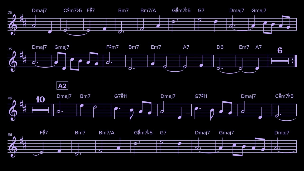 Moon River (notation in Bb) - Sheet Music with Backing Track