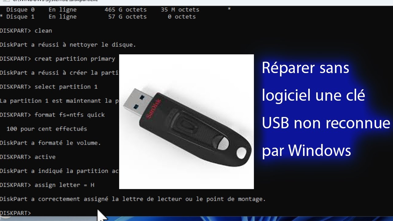 Comment réparer une clé USB qui ne s'affiche pas sur l'ordinateur sans logiciel.