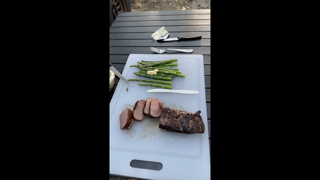 Smoked Wild Venison and Steamed Asparagus - Traeger/Tembo Tusk - Outdoor Cooking Series: S1E2