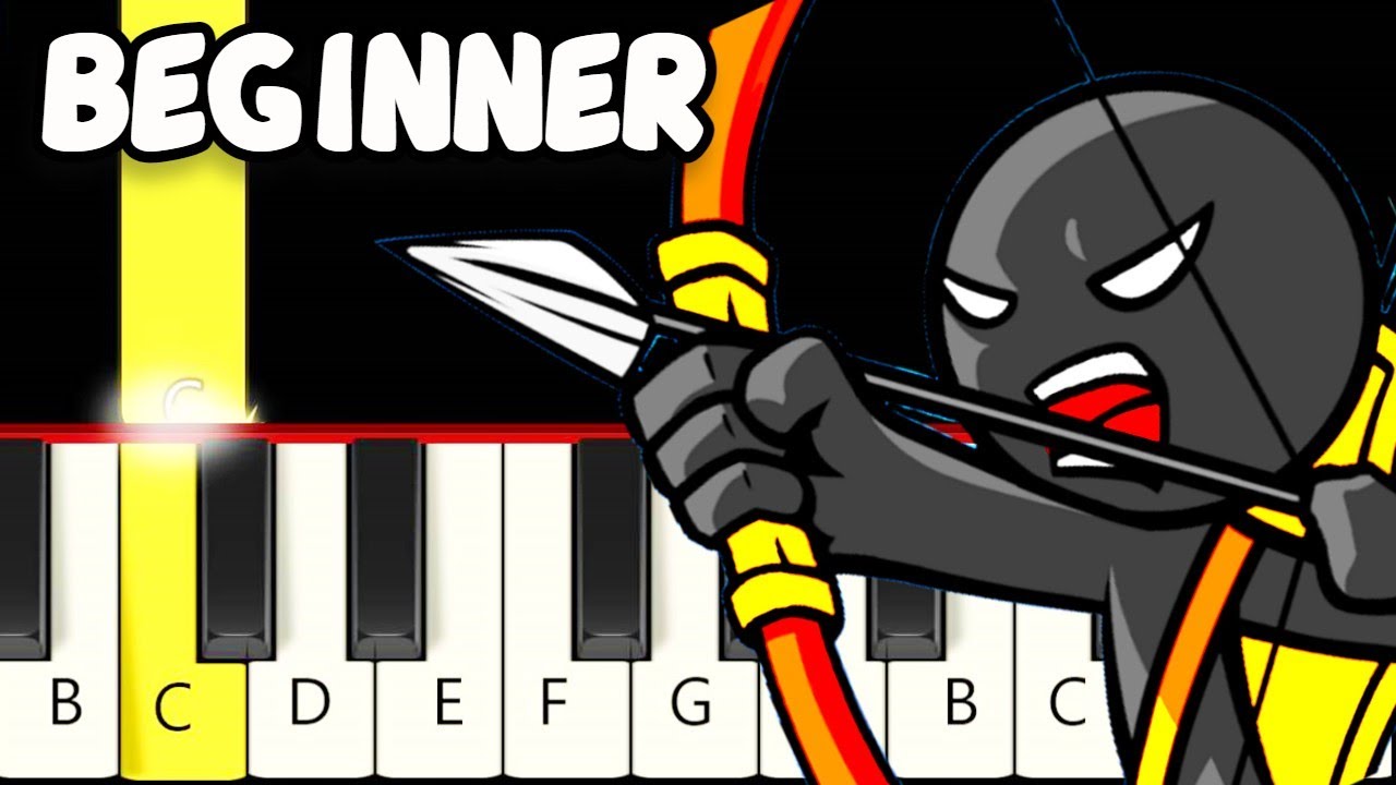 Field of Memories - Stick War Legacy Theme - Fast and Slow (Easy) Piano Tutorial - Beginner