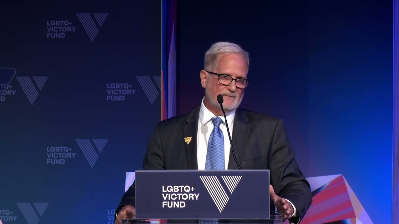 President & CEO Evan Low speaks at LGBTQ+ Victory Fund National Champagne Brunch