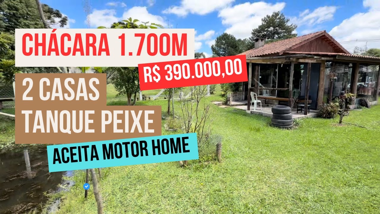 CHÁCARA 2 CASAS, TANQUE PEIXE, NO ASFALTO 