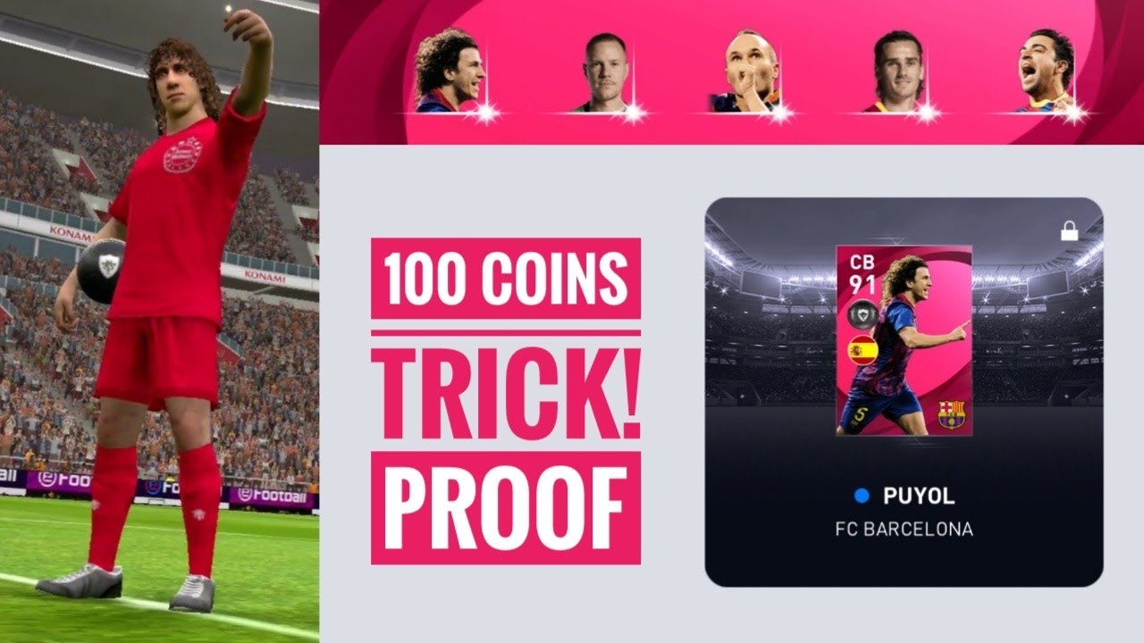 Puyol + Iniesta + Xabi trick in Iconic Moment FC Barcelona || Pes 2021 Mobile