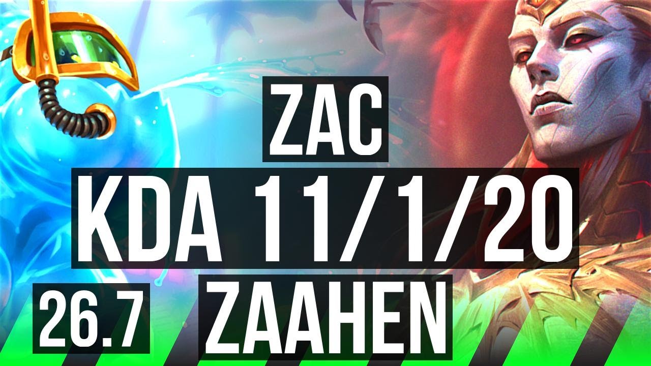 ZAC vs ZAAHEN (JGL) | Good KDA: 11/1/20 | EUW Master | 26.7