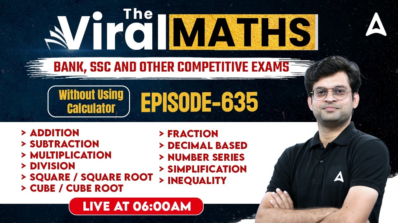Bank Exams | Simplification | Number Series | Inequality | Arithmetic & DI By Navneet Tiwari #635
