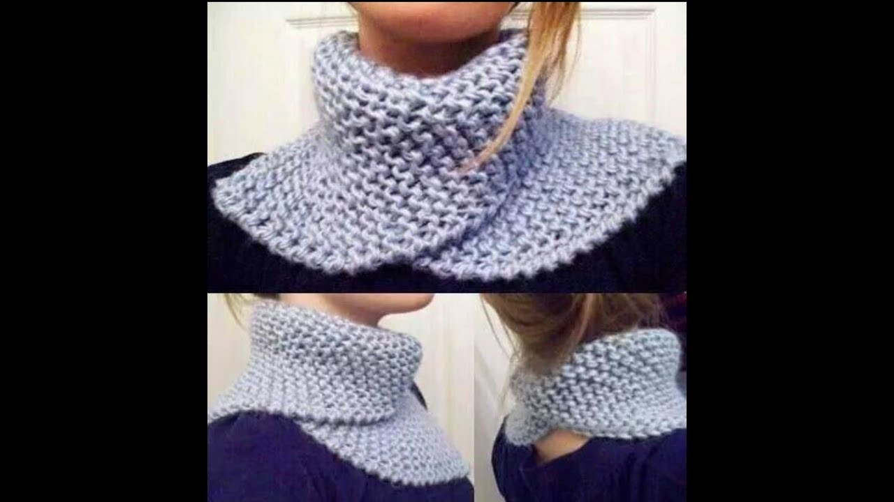 Cuello versátil tejido en agujas o palitos