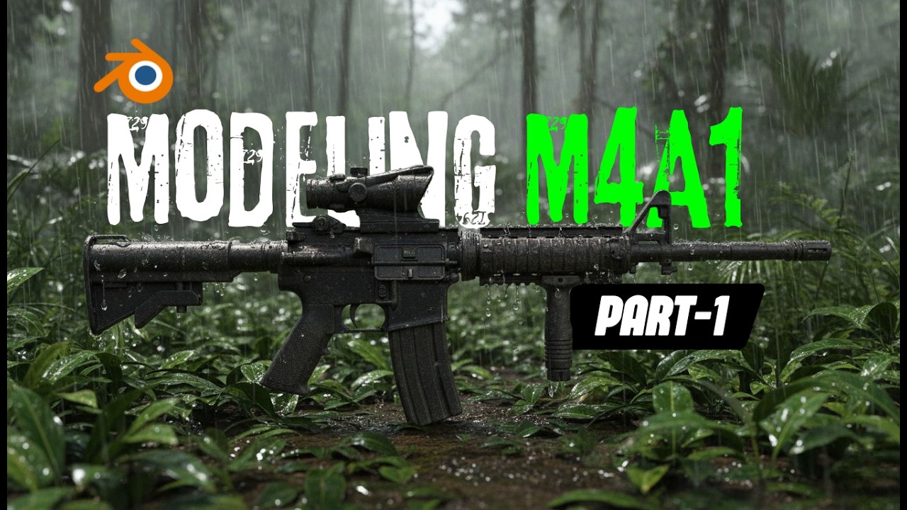 How To Create A M4A1 3D Model in Blender | Tutorial for Beginners | Part 1: Grip and Barrel
