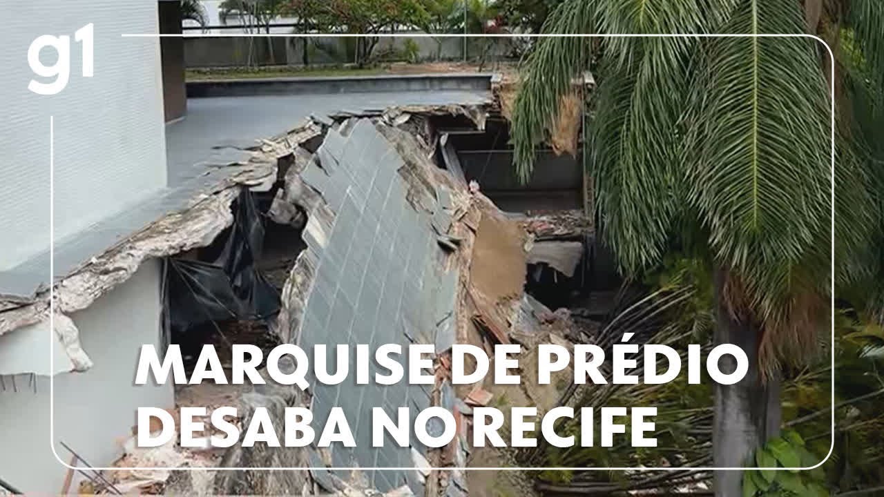 Marquise de prédio desaba na Zona Norte do Recife