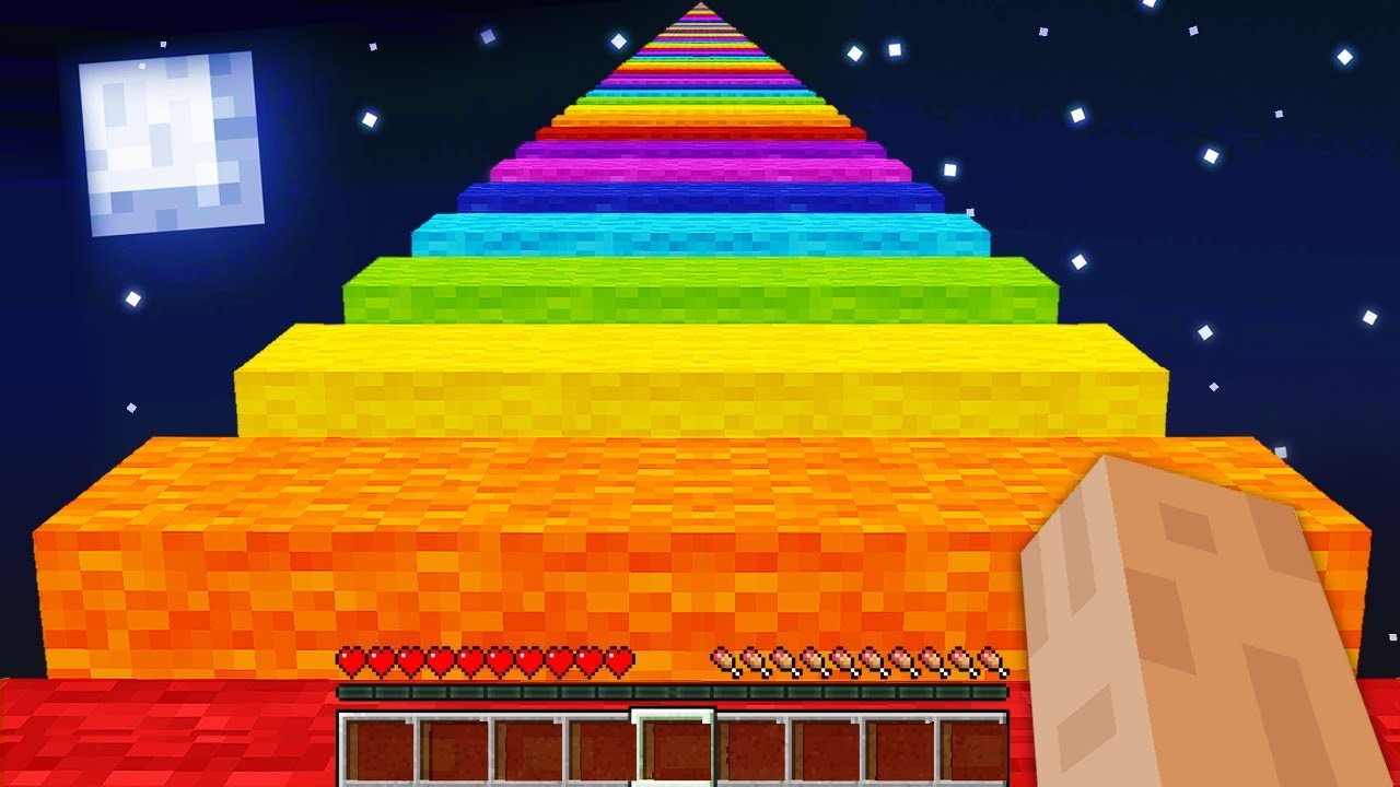 WORLDS LONGEST MINECRAFT RAINBOW ROAD! (5,000+ BLOCKS!)