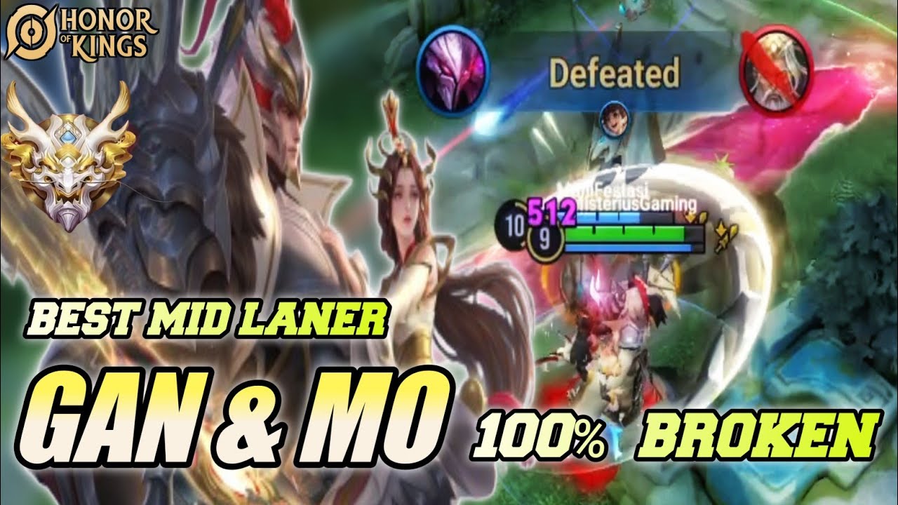 Gan & Mo Mid Lane Honor of Kings (HOK) best mage on high ranked 100% BROKEN | pro player gameplay