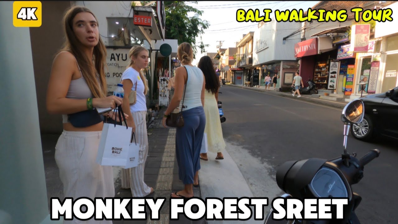 Walking Through Ubud Bali 🇮🇩 | From Hanoman Street to Monkey Forest Road (4K)