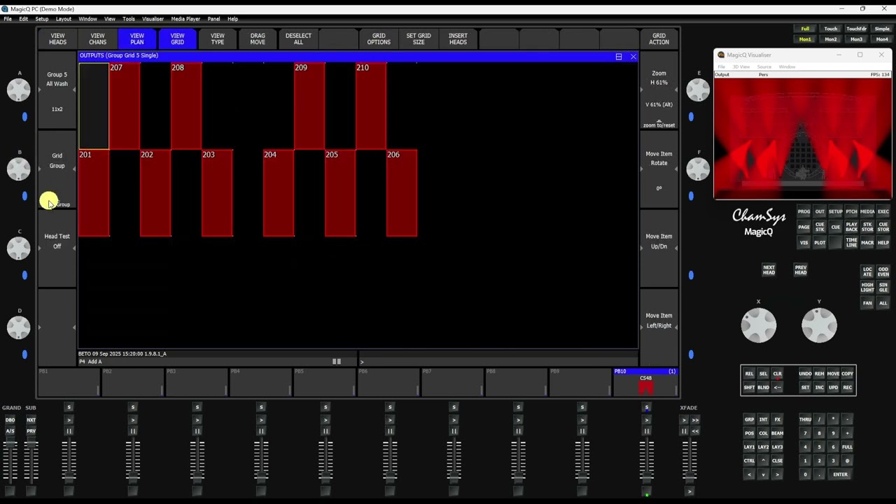 Uso de Grid en MagicQ