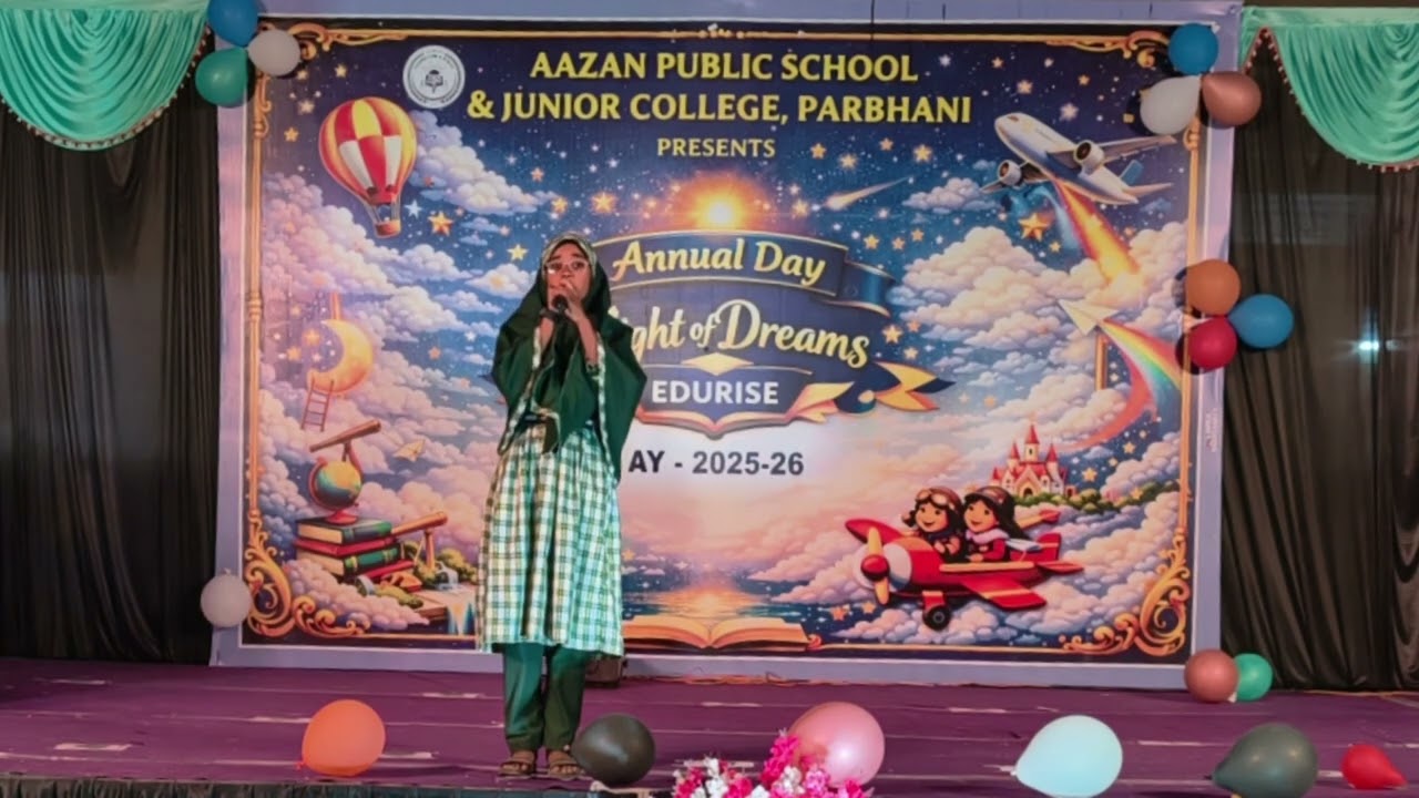 Qirat | Flight of Dreams 2025-2026 ✈️ | EduRise ✨ |📍 Aazan Public School & Junior College | Parbhani