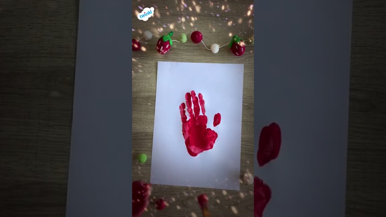 Want to Turn a Handprint into a Strawberry?  Easy Strawberry Craft!   🍓🍓#handprint #strawberry