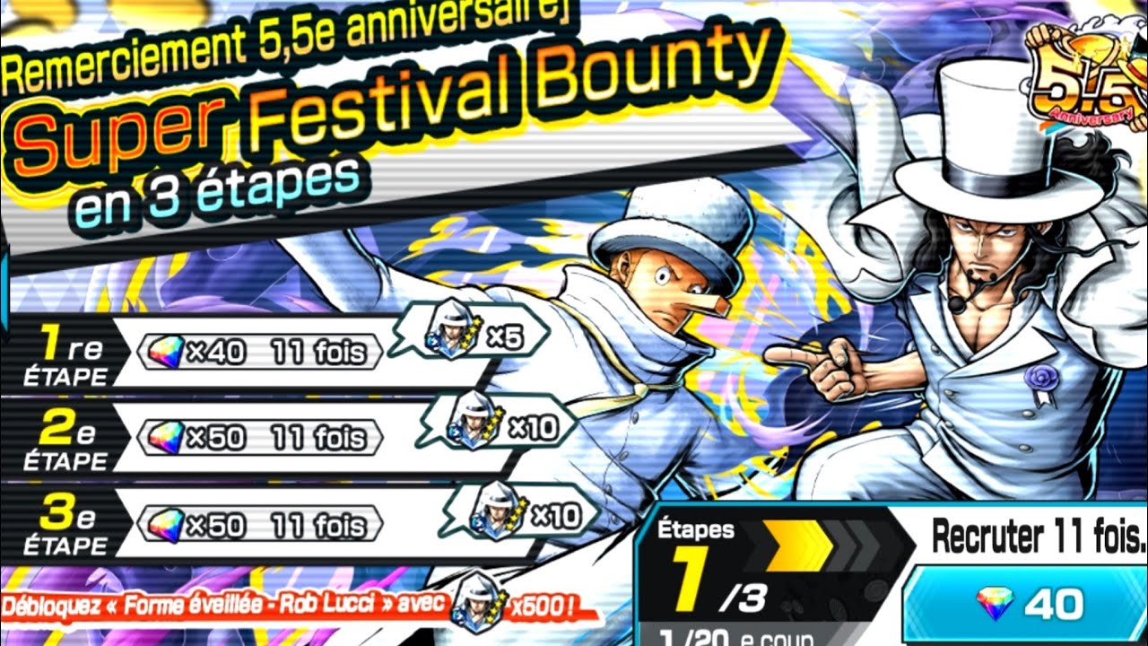 INVOCATION LUCCI CP0 SBF !!! | QUE LE DEMI ANNIVERSAIRE COMMENCE !!! | ONE PIECE BOUNTY RUSH