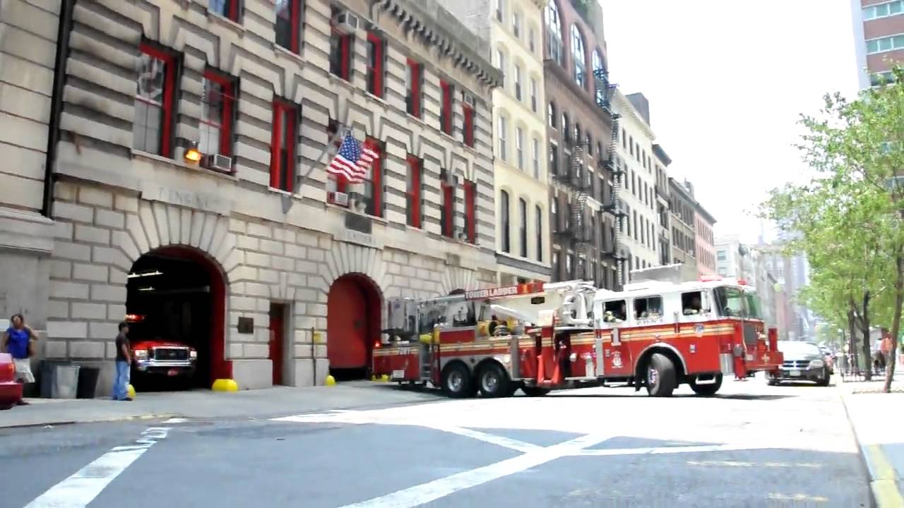 New York FDNY - Engine 7, Ladder 1, Battalion 1 - everybody goes! (HD-VIdeo)