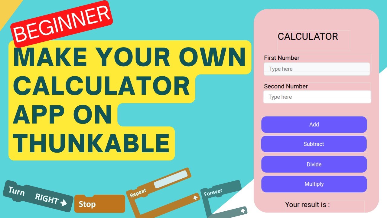 BUILD A CALCULATOR APP ON THUNKABLE | BEGINNER TUTORIAL | CODING