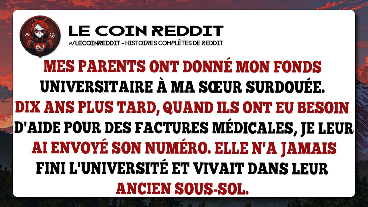 Mes parents ont donné mon fonds universitaire à ma sœur surdouée. Dix ans plus tard...