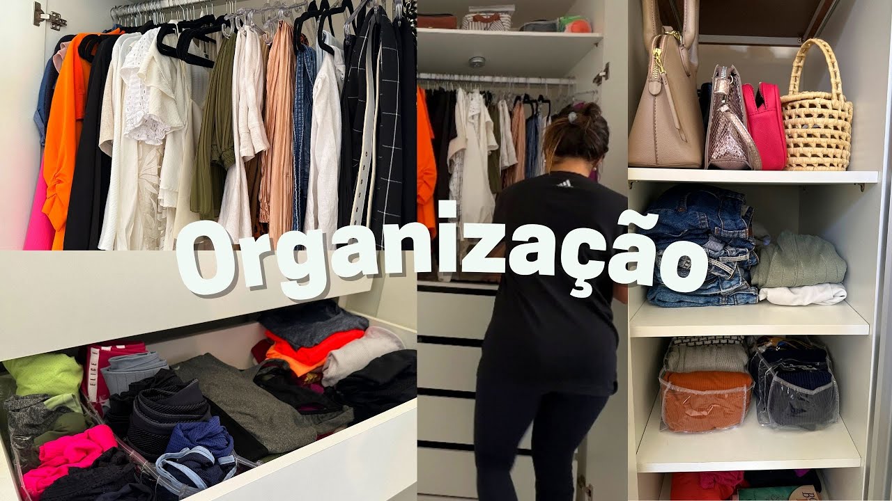 ORGANIZAÇÃO DO GUARDA ROUPA + DESAPEGOS De bolsas, necessaires, biquinis e +