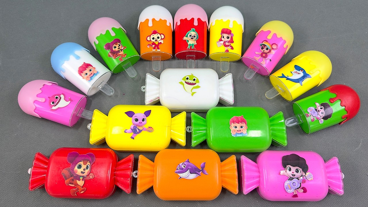 Rainbows SLIME 🌈 Cleaning Pinkfong in Rainbow Big Candy Colorful! Satisfying, ASMR