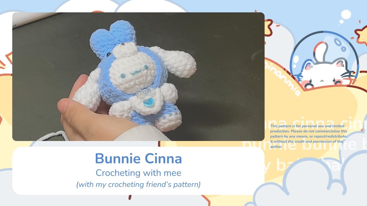 Bunnie Cinnamoroll - Crocheting with me (Vlog)