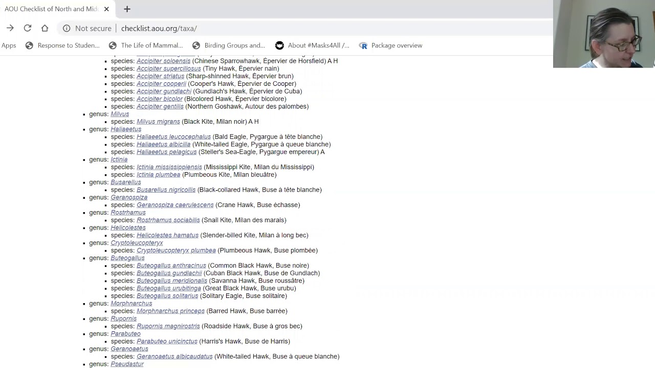 Field Ecology - AOS Checklist (3) Cathartiformes - Piciformes